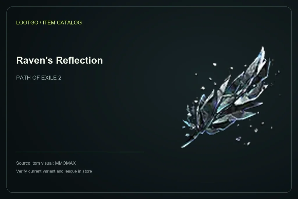 Catalog layout using the MMOMAX source visual and name for Raven's Reflection; not a gameplay screenshot or complete tooltip.