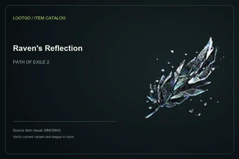 Catalog layout using the MMOMAX source visual and name for Raven's Reflection; not a gameplay screenshot or complete tooltip.